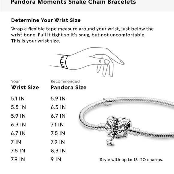 Pandora Butterfly Charm Bracelet size 9.1 - Picture 5 of 5